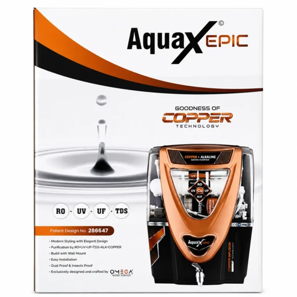 AquaX Epic Black Copper RO cabinet Black with copper-orange trim - view 2