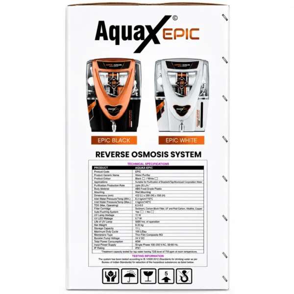 AquaX Epic Black Copper RO cabinet Black with copper-orange trim - view 3