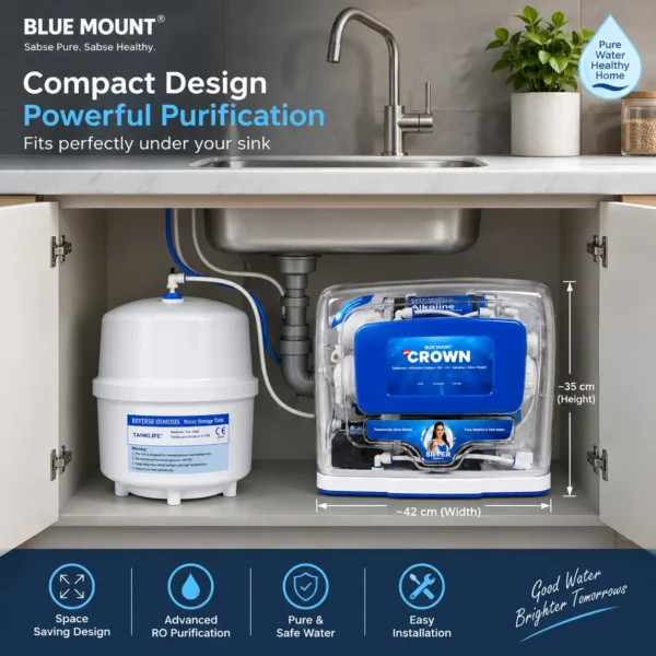 Blue Mount Crown UTS BM56 under sink RO water purifier – view 2