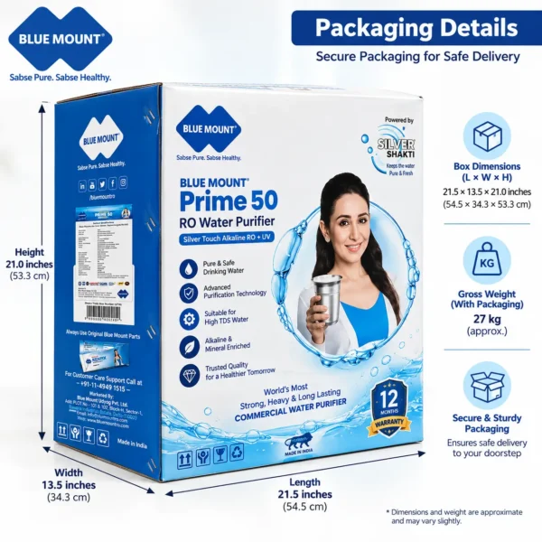 Blue Mount Prime 50 LPH commercial RO plant – view 5