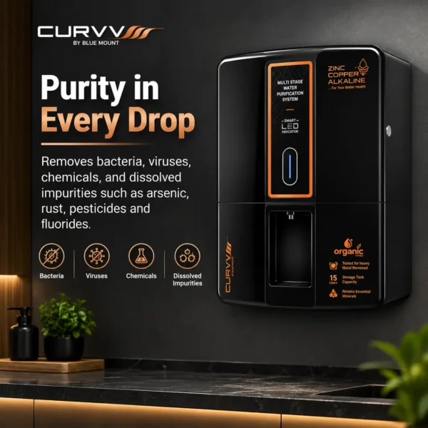 CURVV 15 litre RO water purifier black – view 2