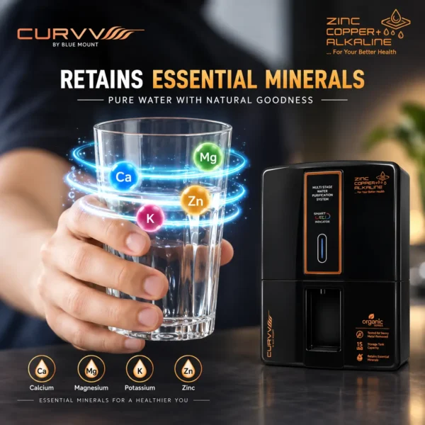 CURVV 15 litre RO water purifier black – view 3