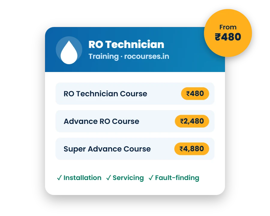 RO technician training courses from ₹480