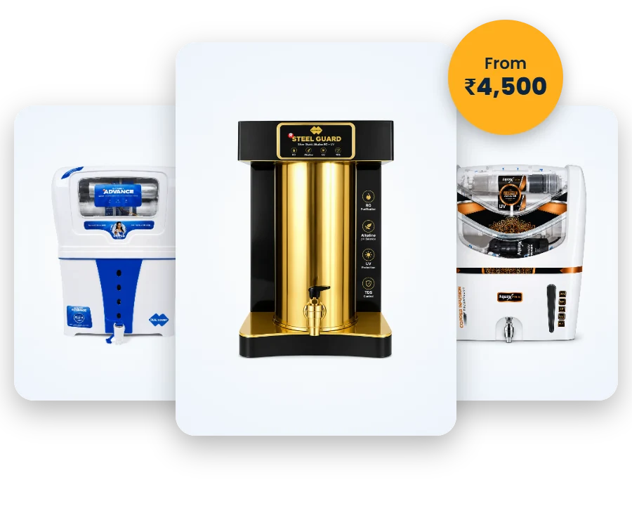 RO water purifiers – Blue Mount Steel Guard, Advance and AquaX