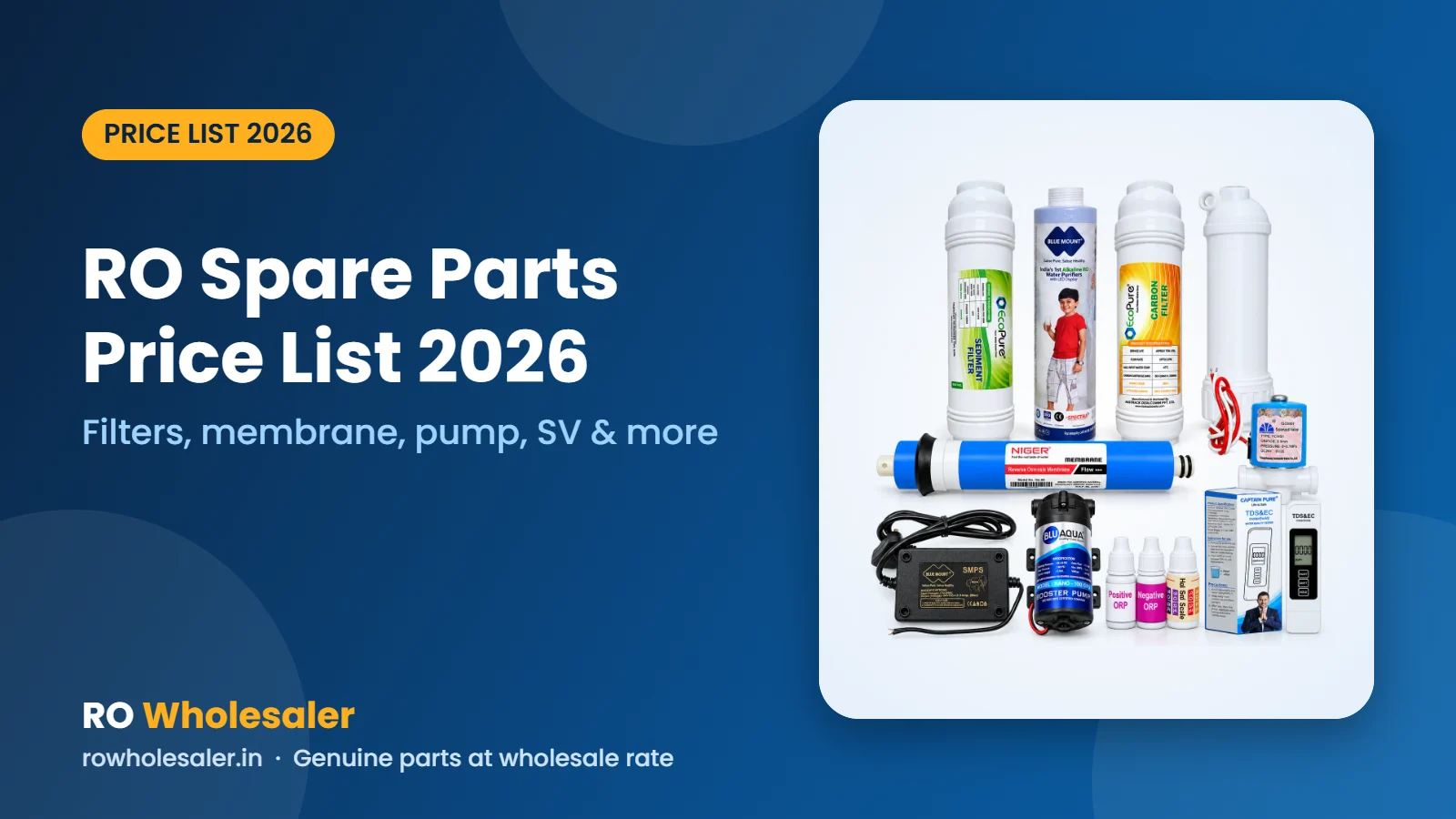 RO Spare Parts Price List 2026