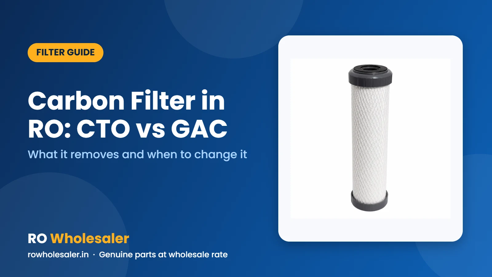 Carbon Filter in RO: CTO vs GAC