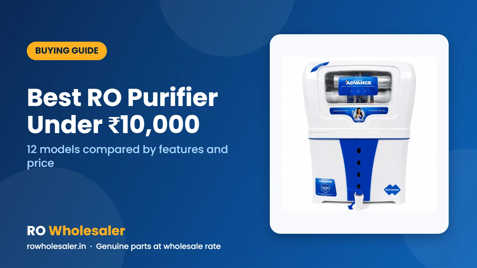Best RO Purifier Under ₹10,000