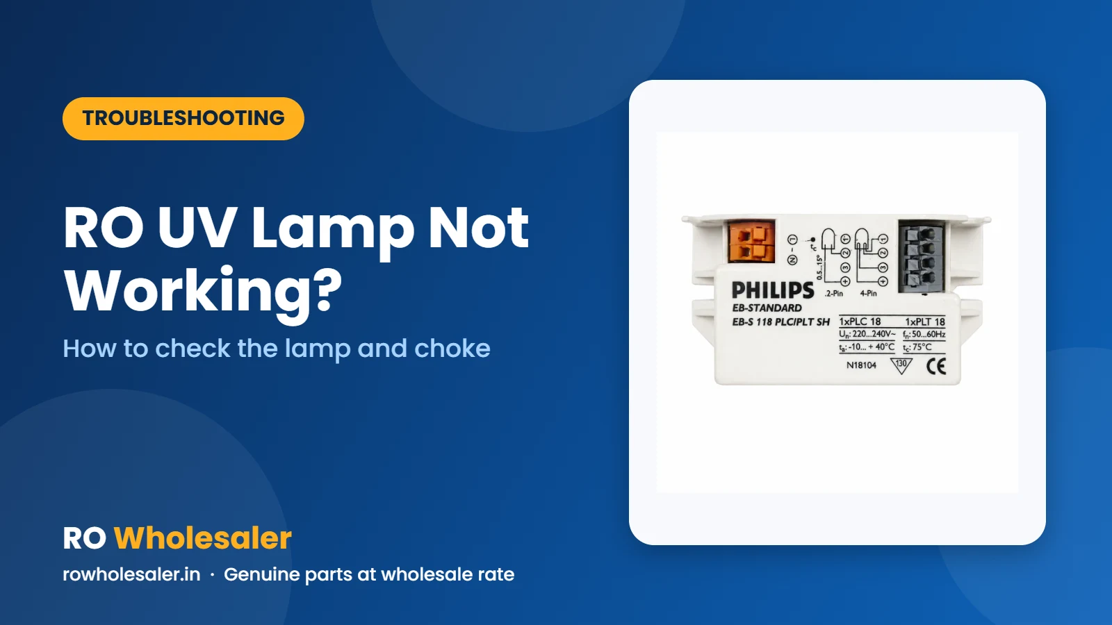 RO UV Lamp Not Working?