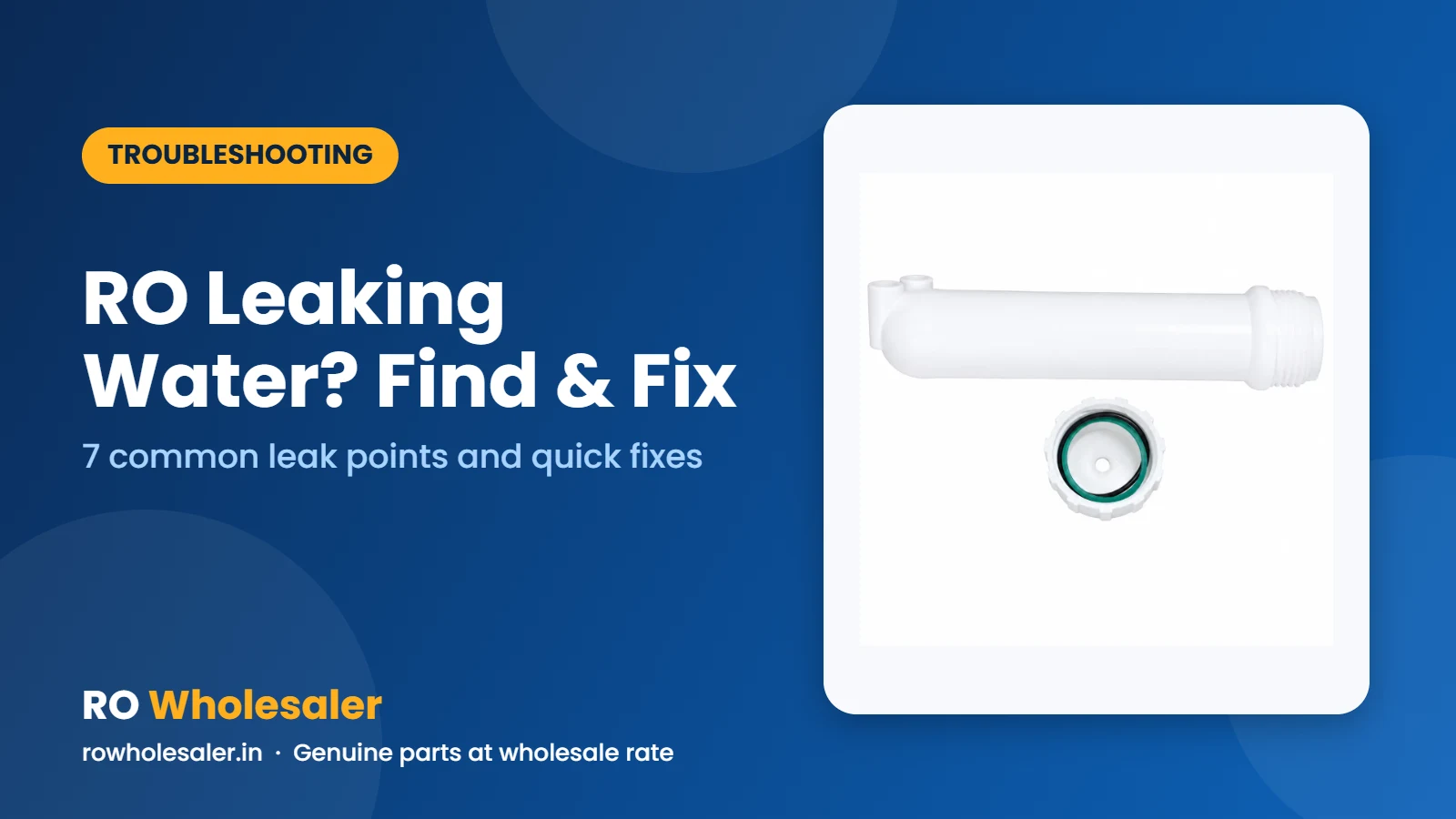 RO Leaking Water? Find & Fix